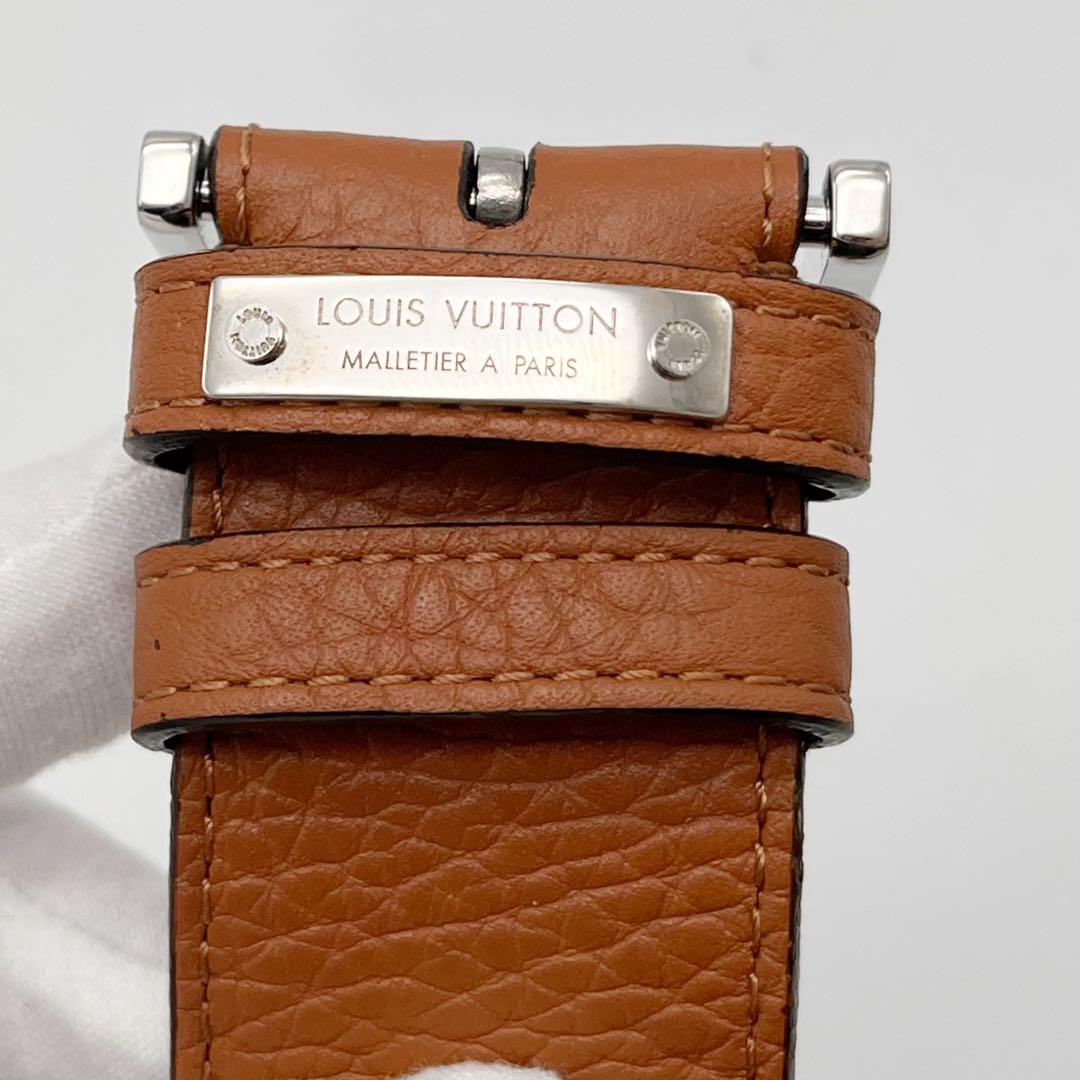 ルイヴィトン　サンチュール ポンヌフ　ベルト シルバー金具 95/38 茶色