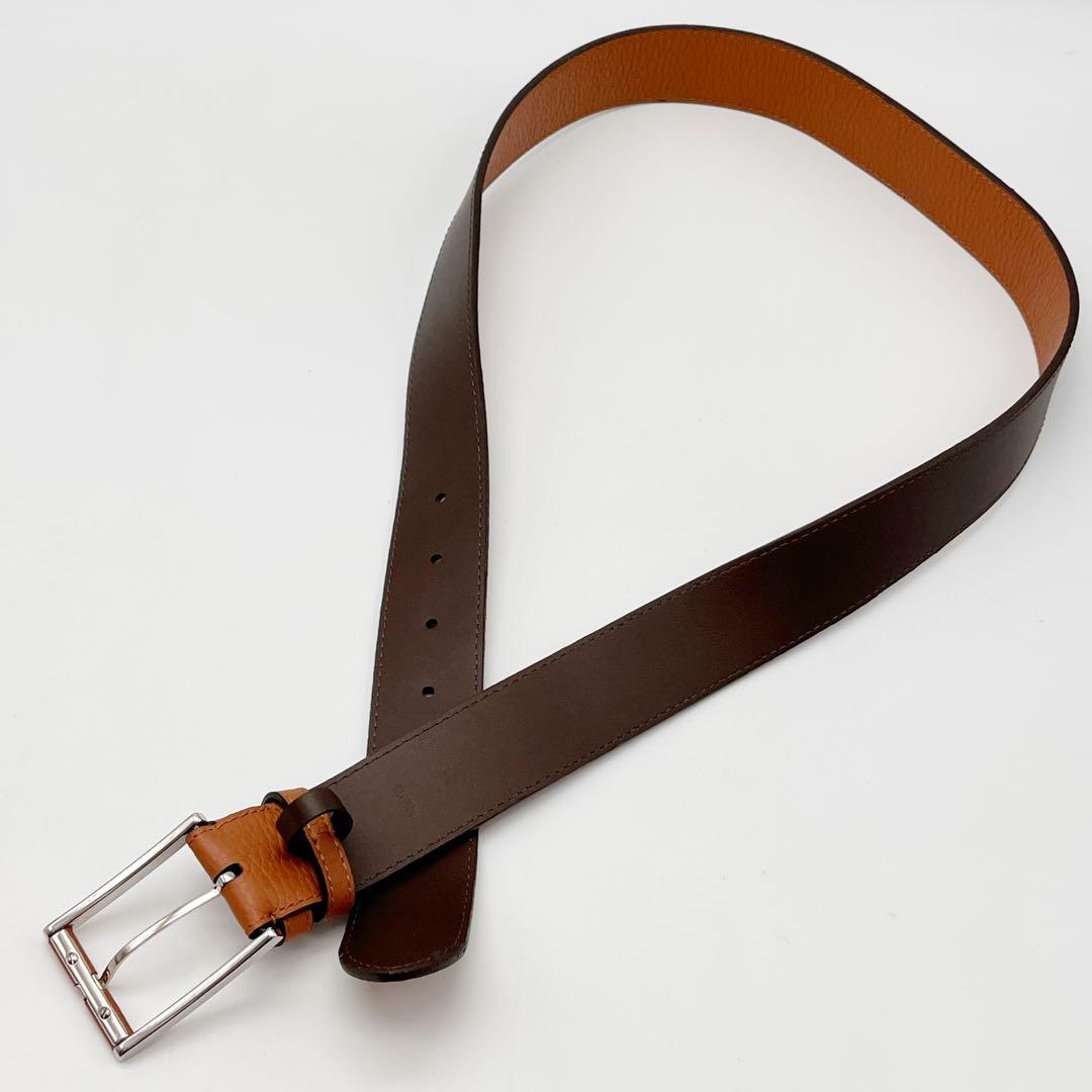 ルイヴィトン　サンチュール ポンヌフ　ベルト シルバー金具 95/38 茶色