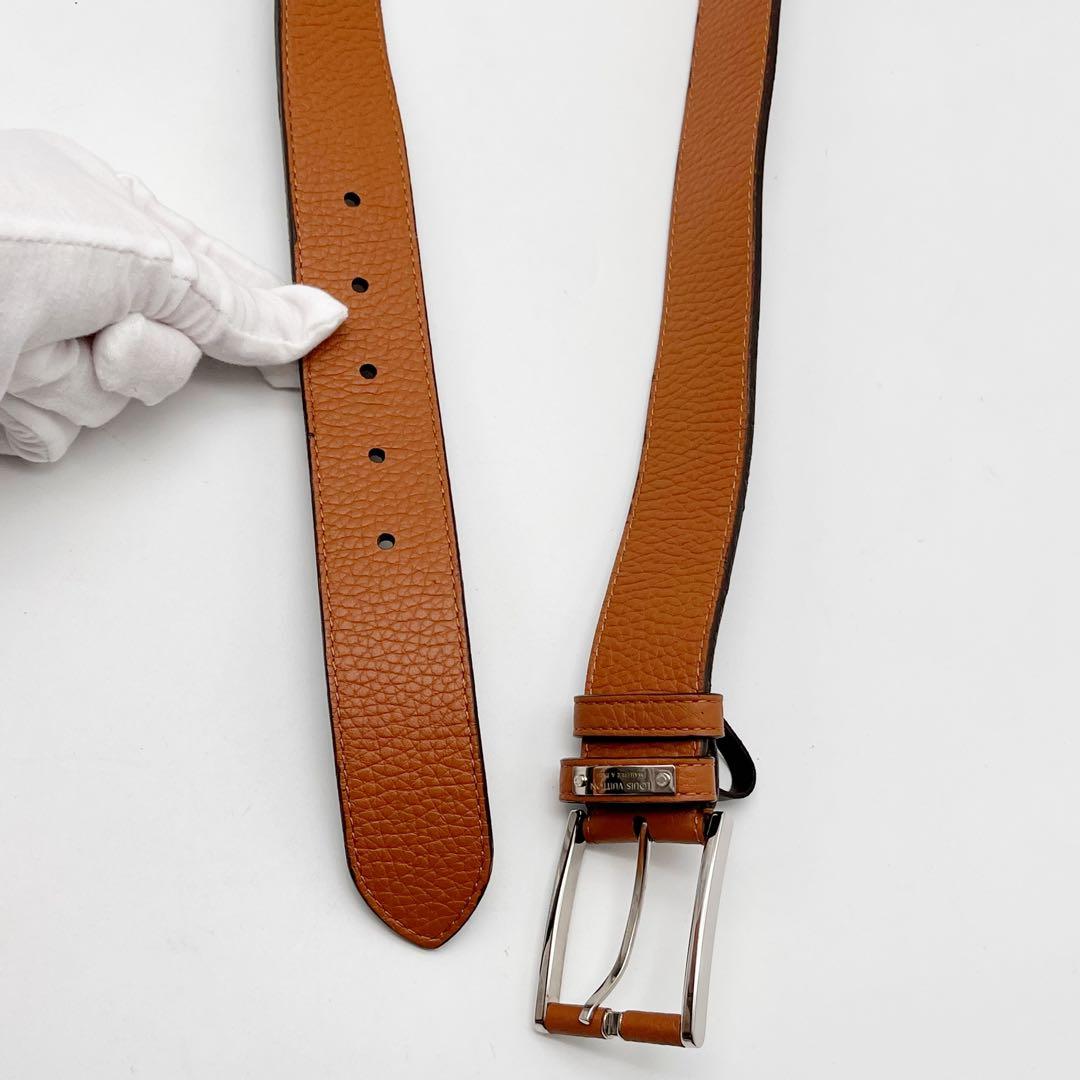 ルイヴィトン　サンチュール ポンヌフ　ベルト シルバー金具 95/38 茶色