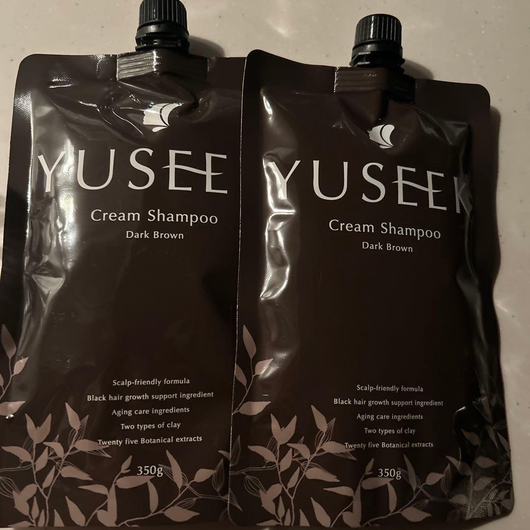 YUSEEK クリームシャンプー ダークブラウン 350g ２個セット
