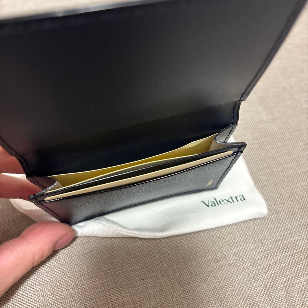 Valextra ネイビー／ナイトブルー　レザー 名刺入れ