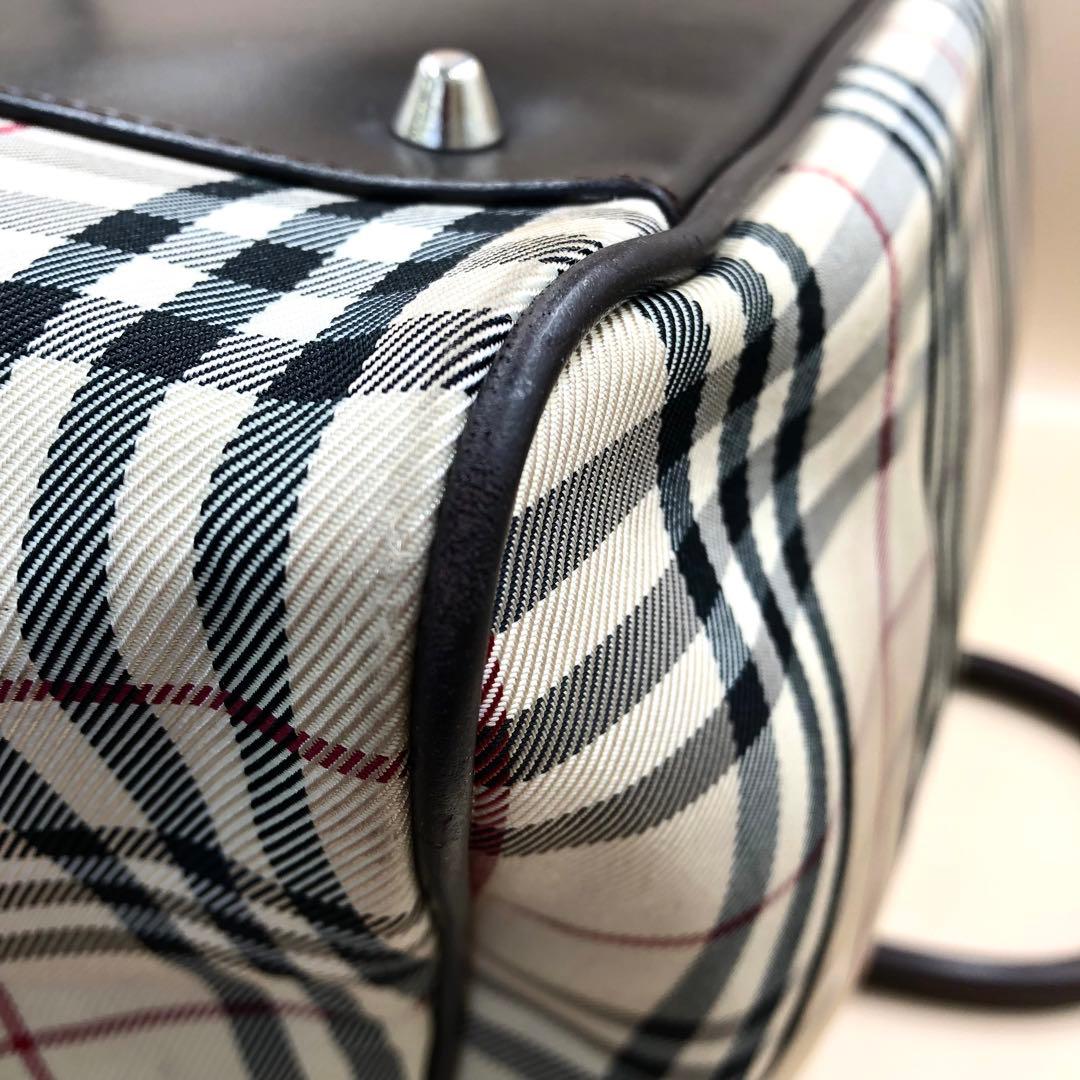 SG3785B バーバリー トートバッグ ハンドバッグ チェック柄 大きめサイズ