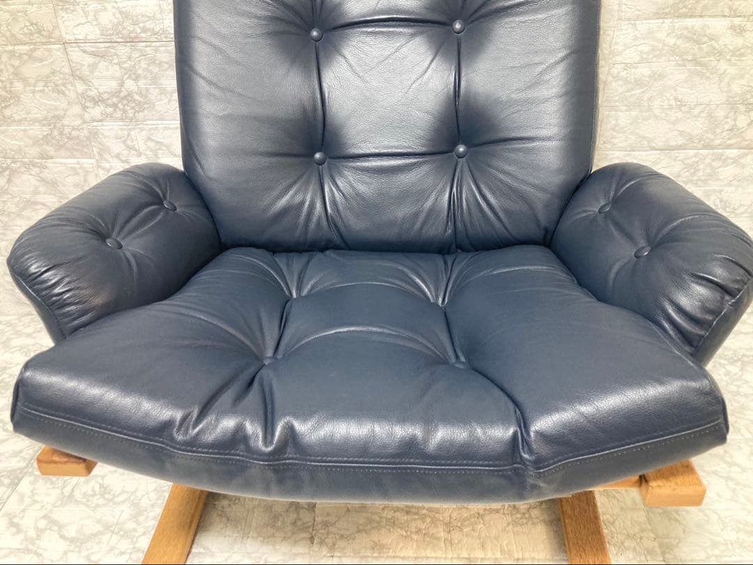 【希少 本革】karimoku domani スカンジナビアン イージーチェア①