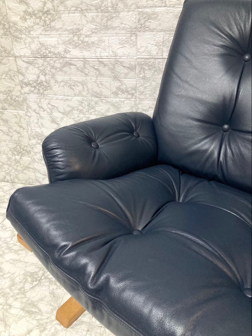 【希少 本革】karimoku domani スカンジナビアン イージーチェア①