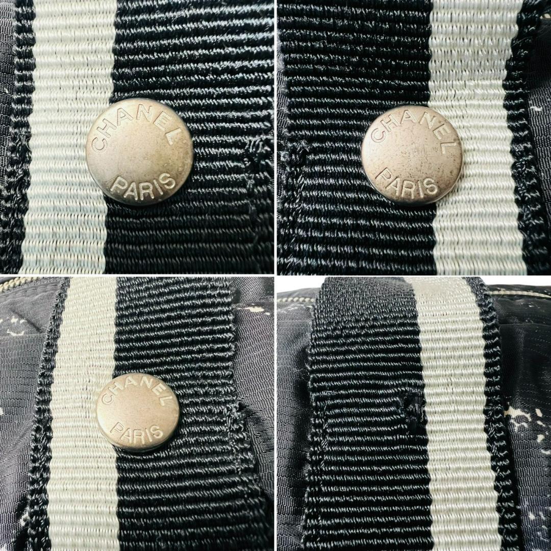 【美品】CHANEL 旧トラベルライン ボストンバッグ 大容量 旅行 黒 出張