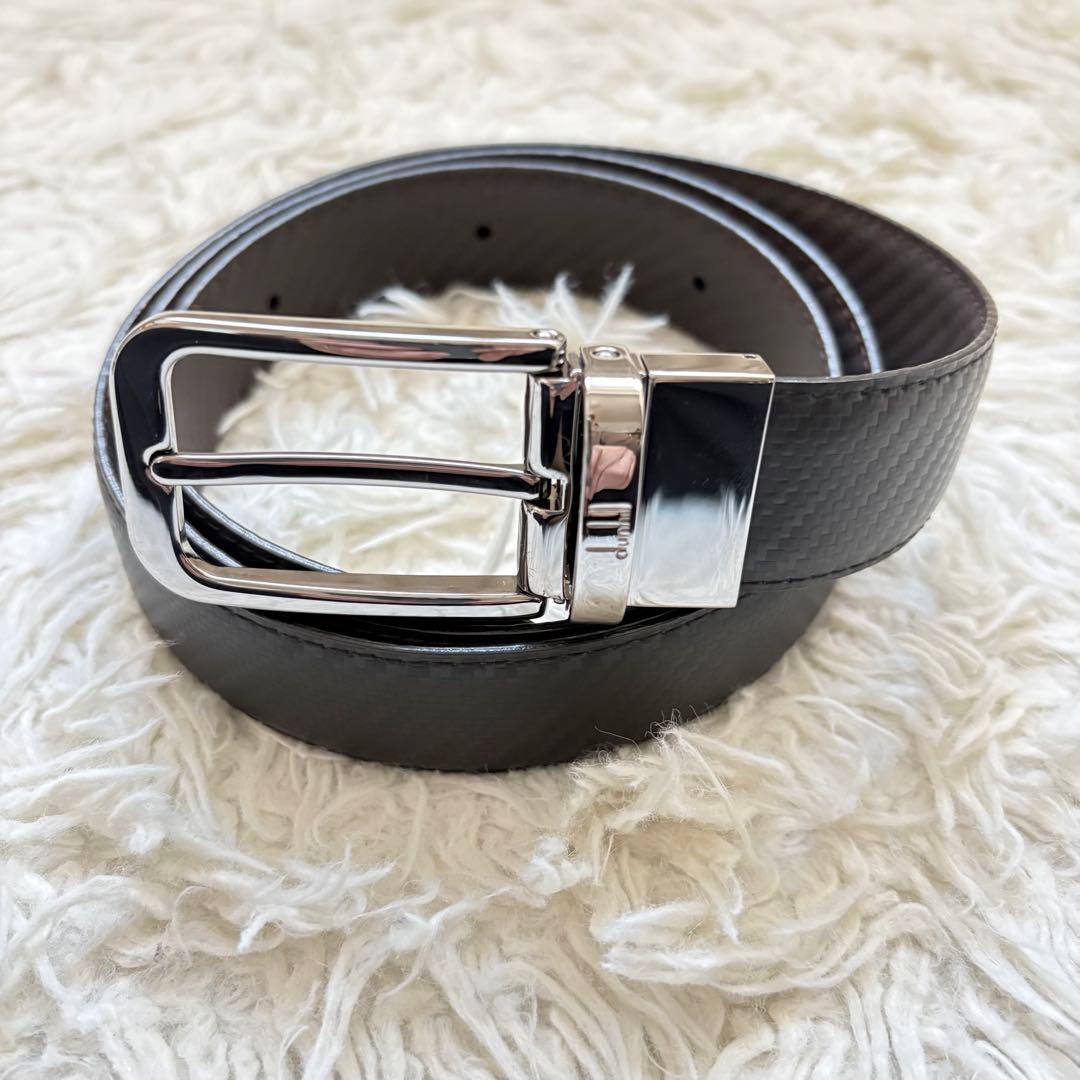 s*6様 未使用級　dunhill リバーシブル　本革ベルト　回転式　箱　保存袋