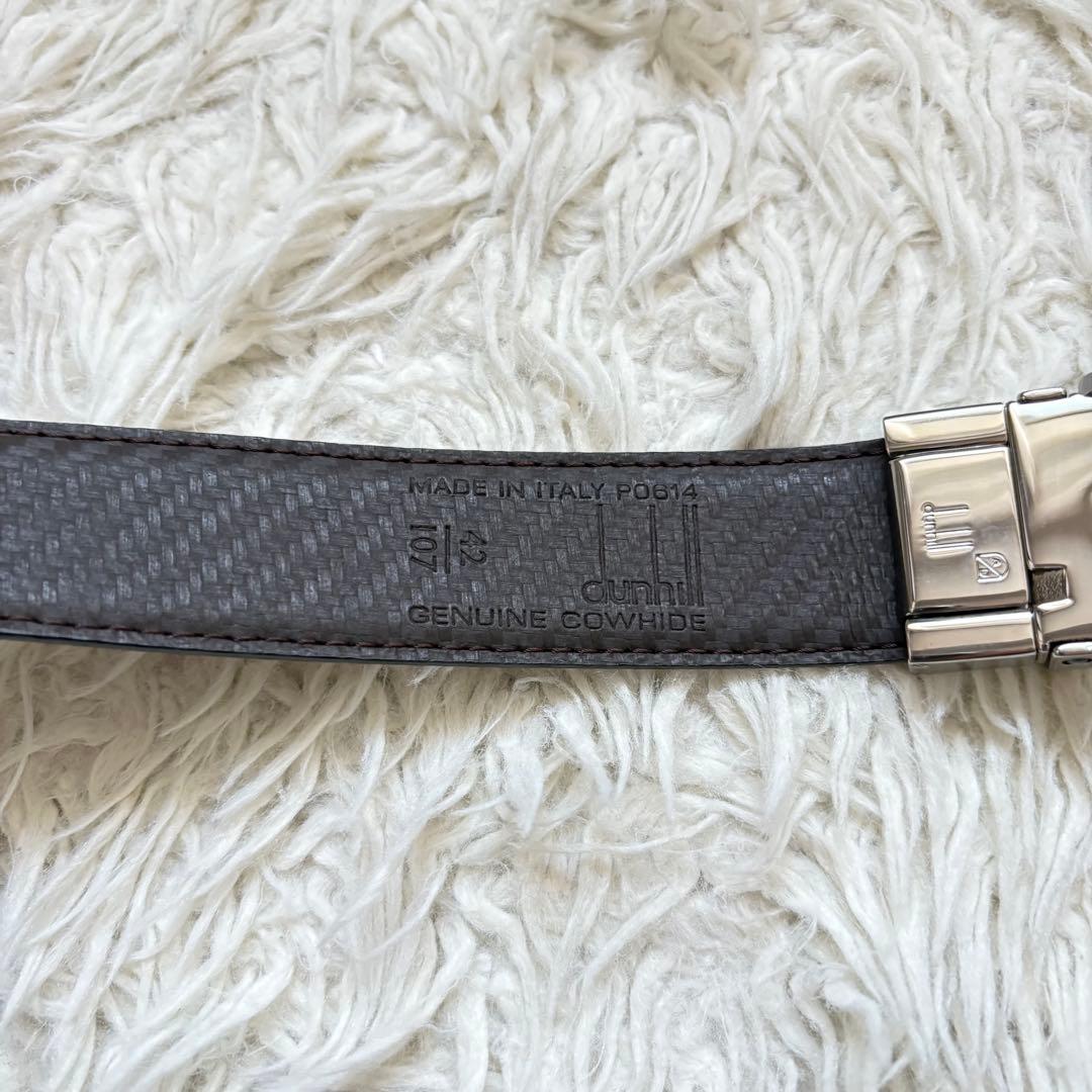 s*6様 未使用級　dunhill リバーシブル　本革ベルト　回転式　箱　保存袋