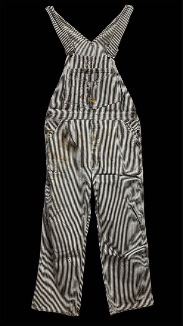 50s キャントバステム オーバーオール ヒッコリー W94cm ゴールド 左向