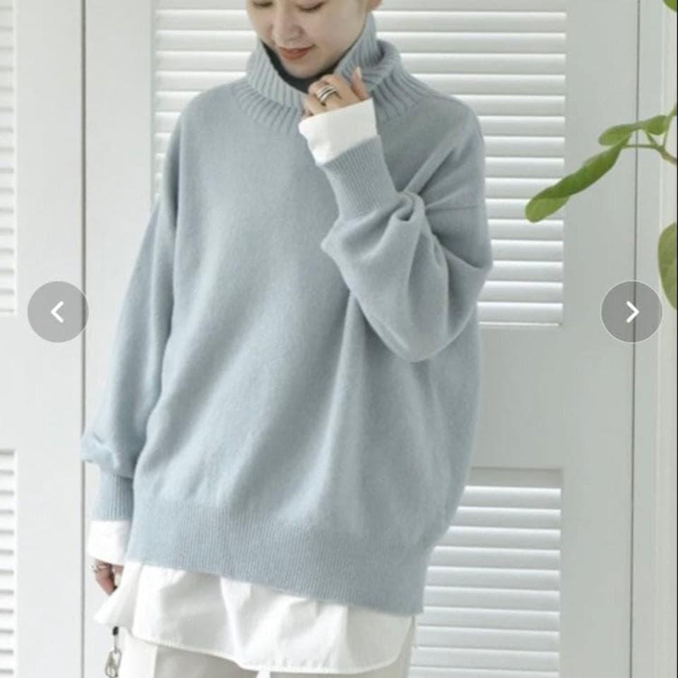 美品✨️スピックアンドスパン　ウールカシミヤ タートルネックプルオーバー