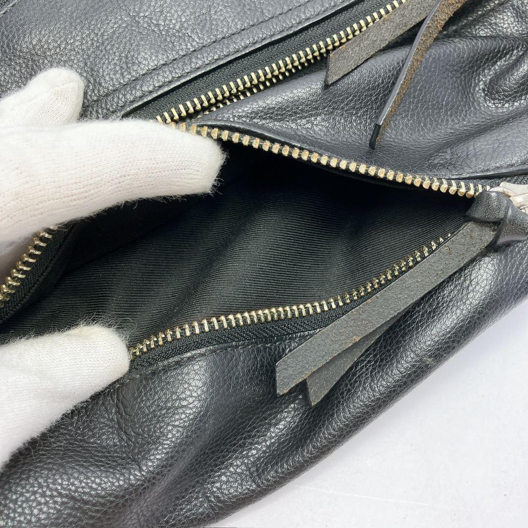 3427○ COACH ブラック レザー ボディバッグ