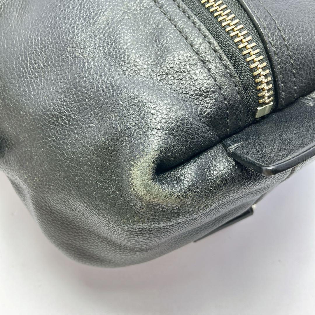 3427○ COACH ブラック レザー ボディバッグ