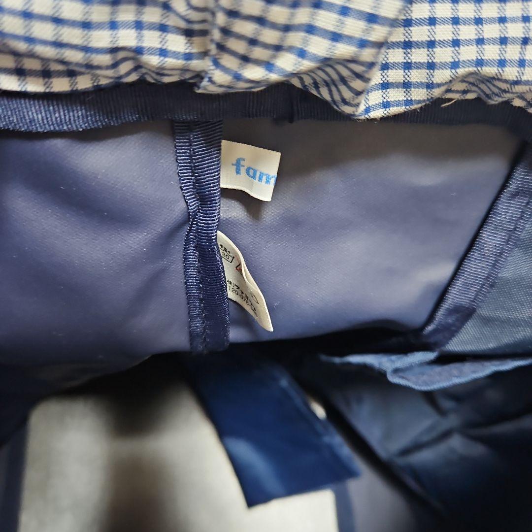 ☆familiar☆ネイビーマザーズバッグ刺繍☆ほぼ未使用☆オムツ替シート付☆