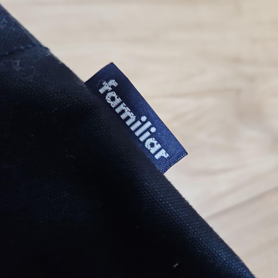 ☆familiar☆ネイビーマザーズバッグ刺繍☆ほぼ未使用☆オムツ替シート付☆