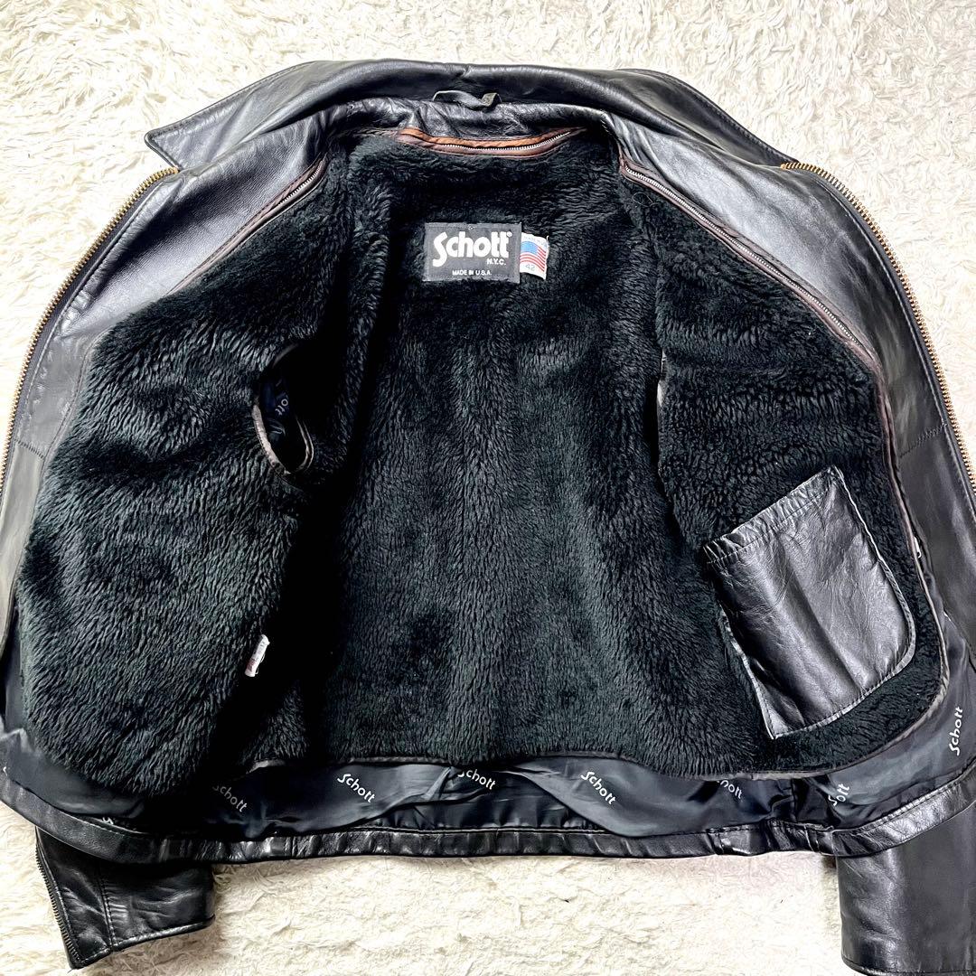 極美品/42インチ/2way✨ショット シングルライダース トラッカージャケット