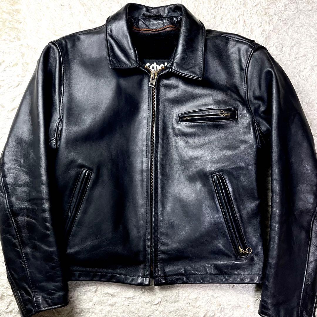 極美品/42インチ/2way✨ショット シングルライダース トラッカージャケット