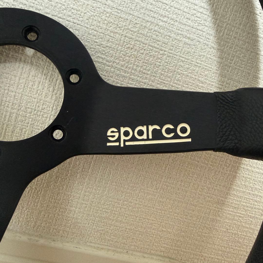 スパルコ ステアリング R345 ブラックレザー　350mm ディッシュ63mm