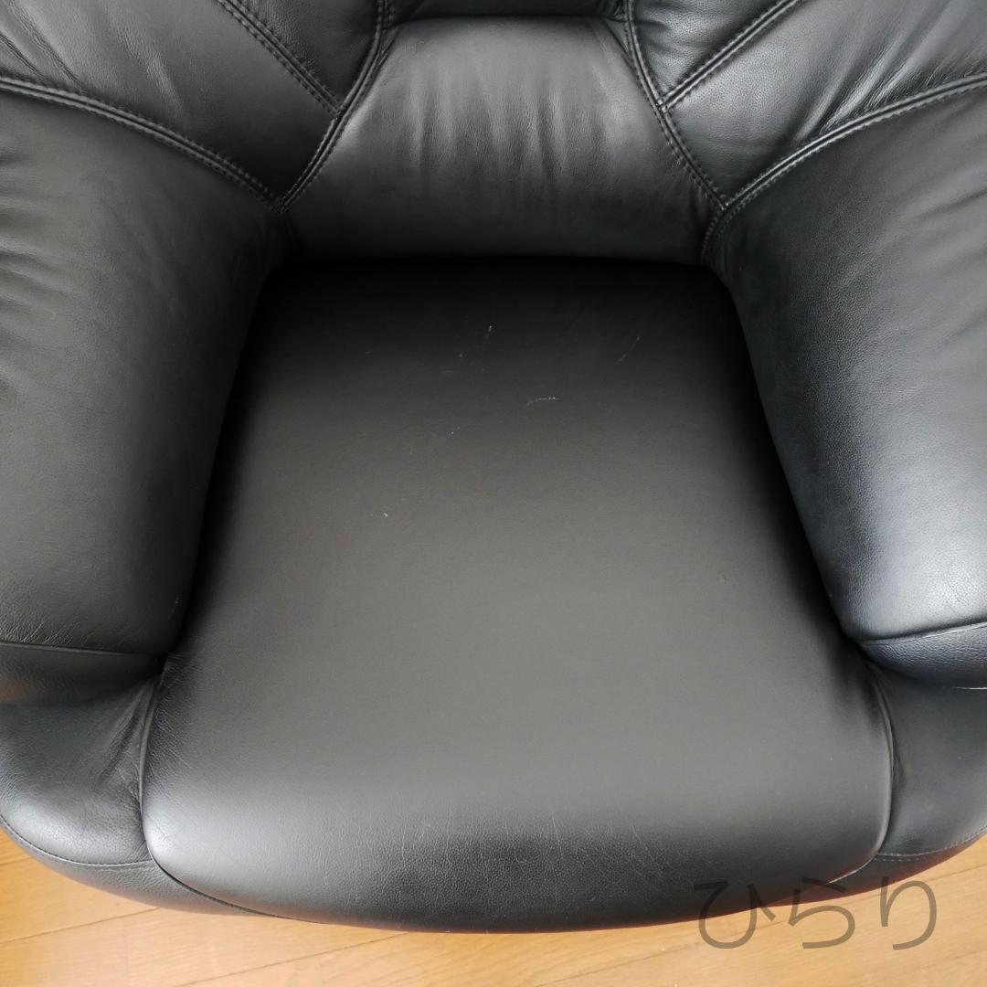 ニトリ本革1人用ソファ黒