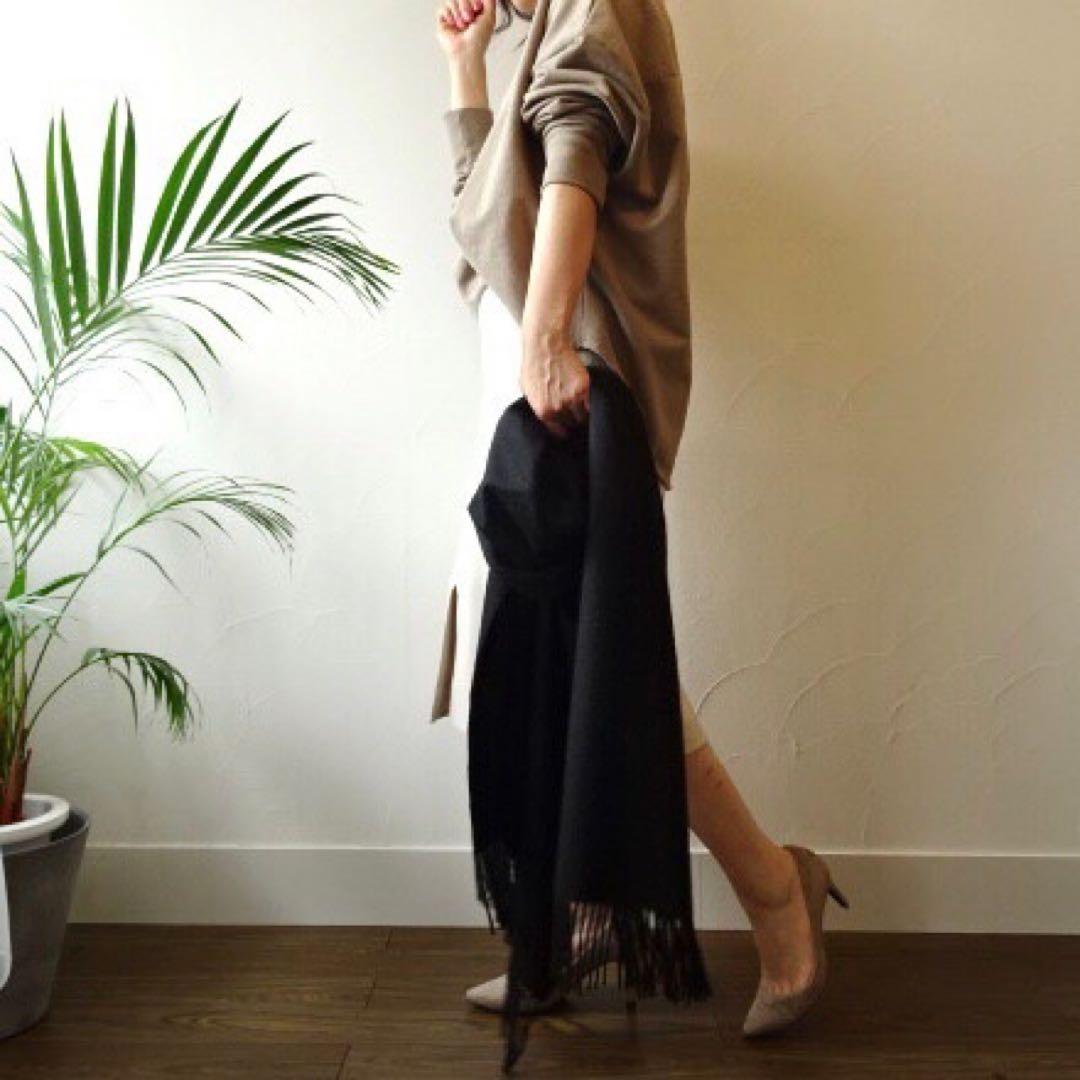 極上カシミヤ100%☆大判 ストール☆ ブラック