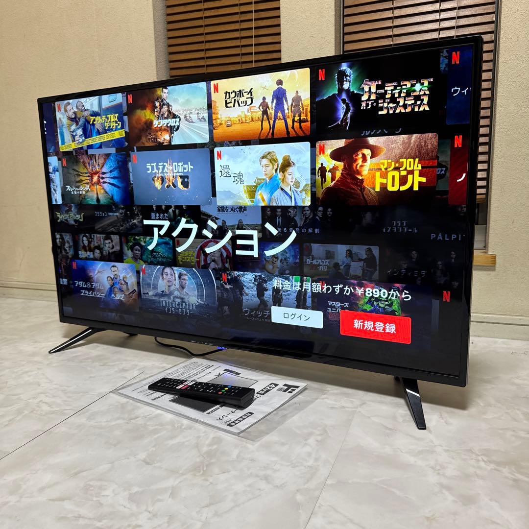美品 42型チューナーレステレビ AndroidTV 豊富ネットコンテンツ内蔵
