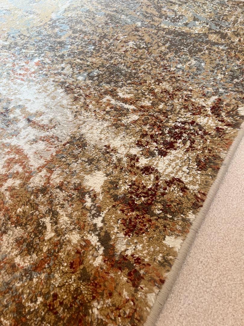 B-company ラグ 絨毯 おしゃれ かわいい インテリア　ベージュ 赤