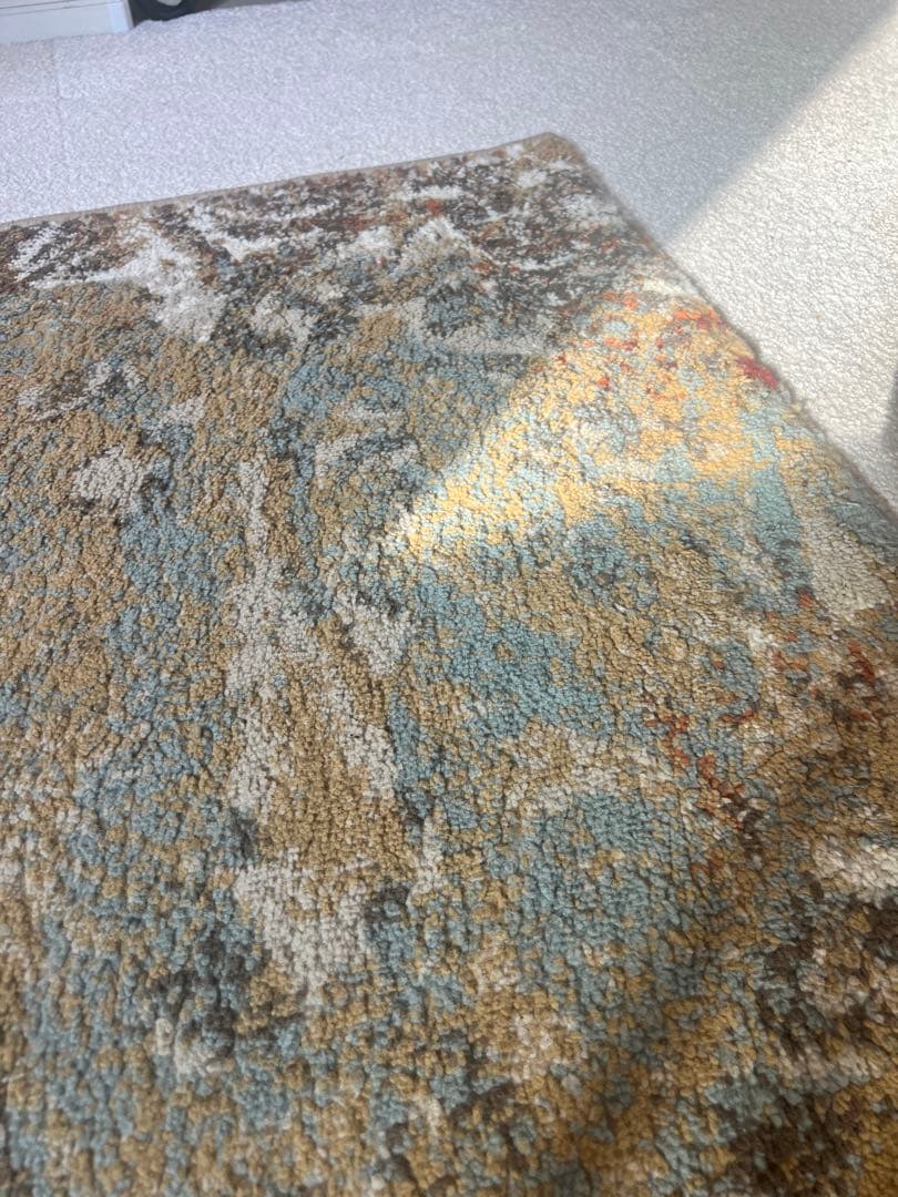 B-company ラグ 絨毯 おしゃれ かわいい インテリア　ベージュ 赤