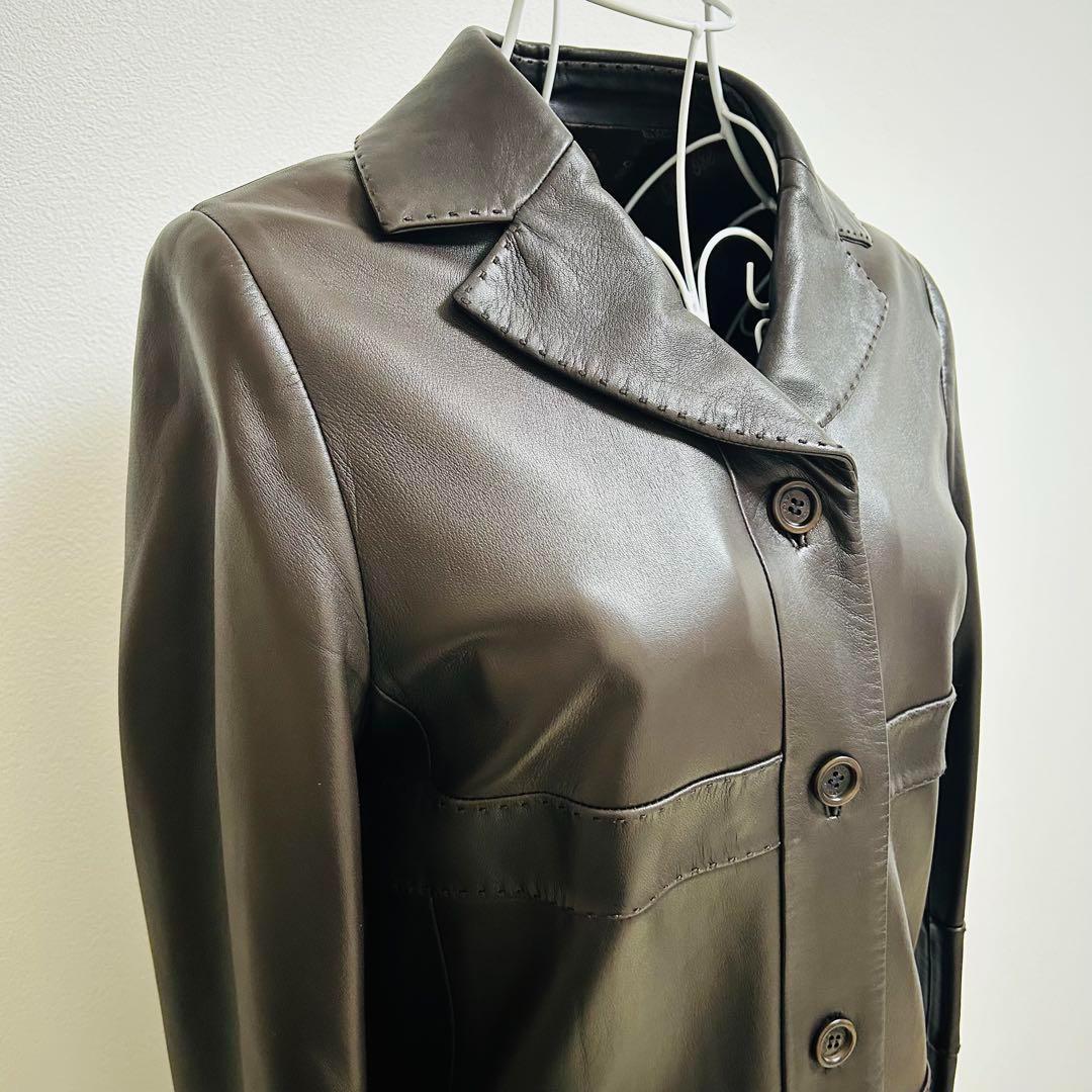 【最高級レザー】ロエベ レザージャケット スペイン製　レディース　size40