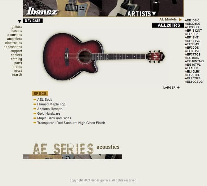 Ibanez AEL20D 2002年 USAモデル極美品