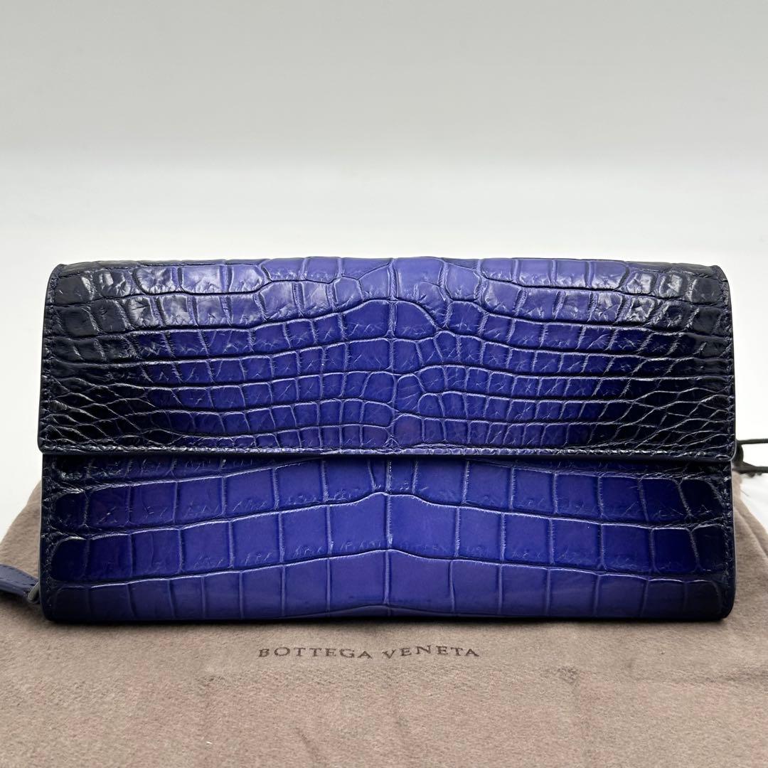 極美品✨ボッテガヴェネタ クロコダイル マルチカラー 長財布 ウォレット