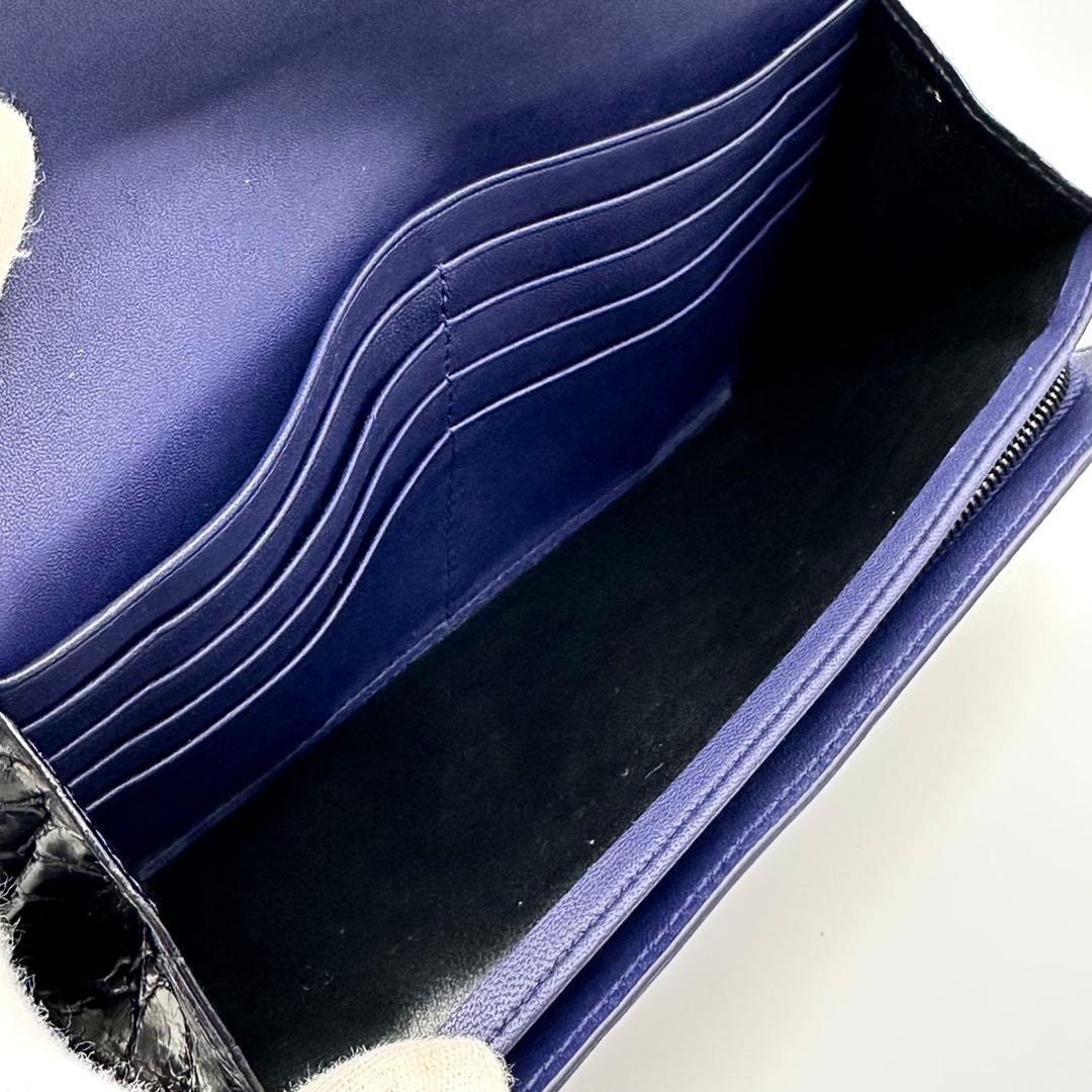 極美品✨ボッテガヴェネタ クロコダイル マルチカラー 長財布 ウォレット