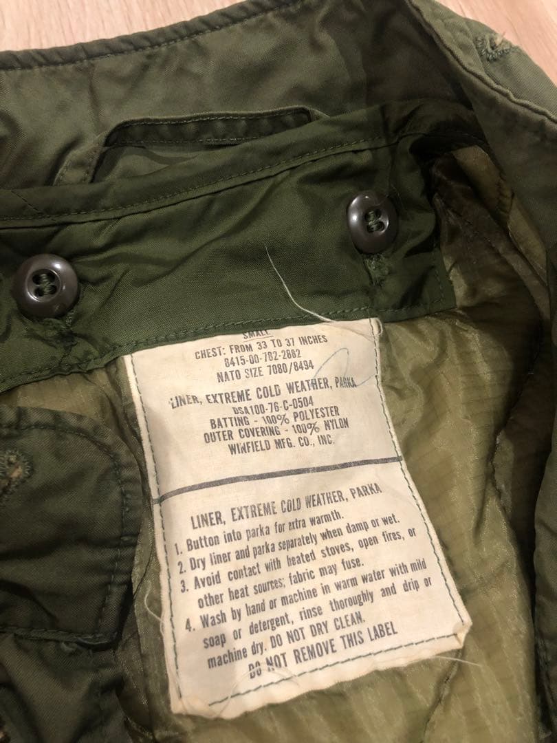 希少 70s M65 フィッシュテールパーカー Sサイズ ライナー付