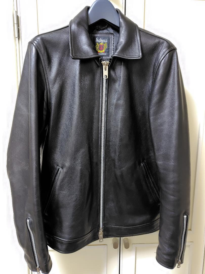 Schott 3101054 シープレザーシングルライダースジャケット ブラック