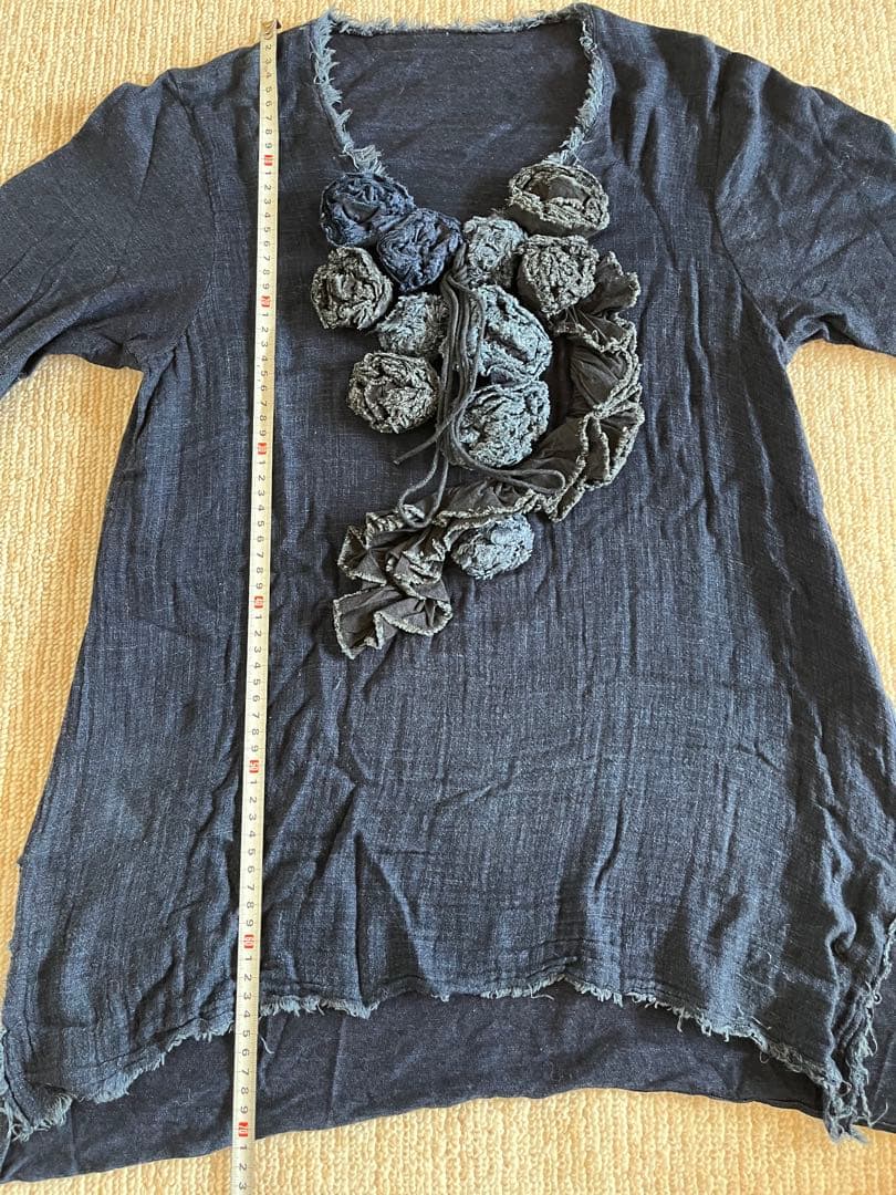 45RPM インディゴブルー　シャツ　ブラウス