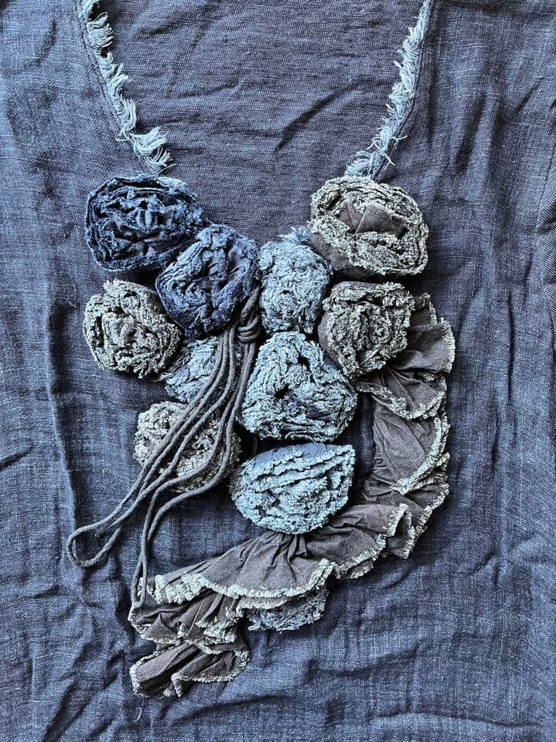 45RPM インディゴブルー　シャツ　ブラウス