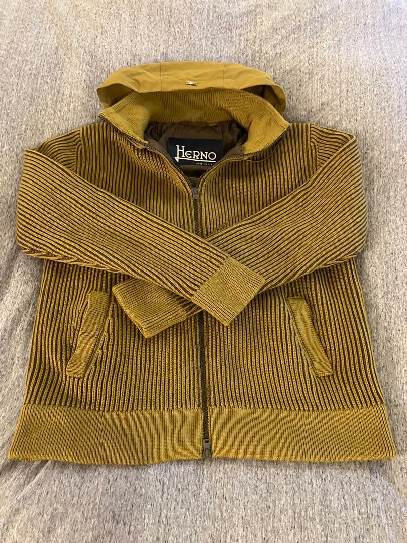 田*.様 Herno リブ編みフード付きジャケット