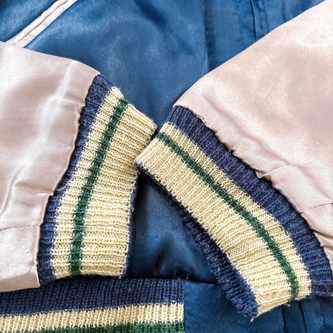 TAILOR東洋 スカジャン リバーシブル 刺繍 横田基地 ネイビー シルバー