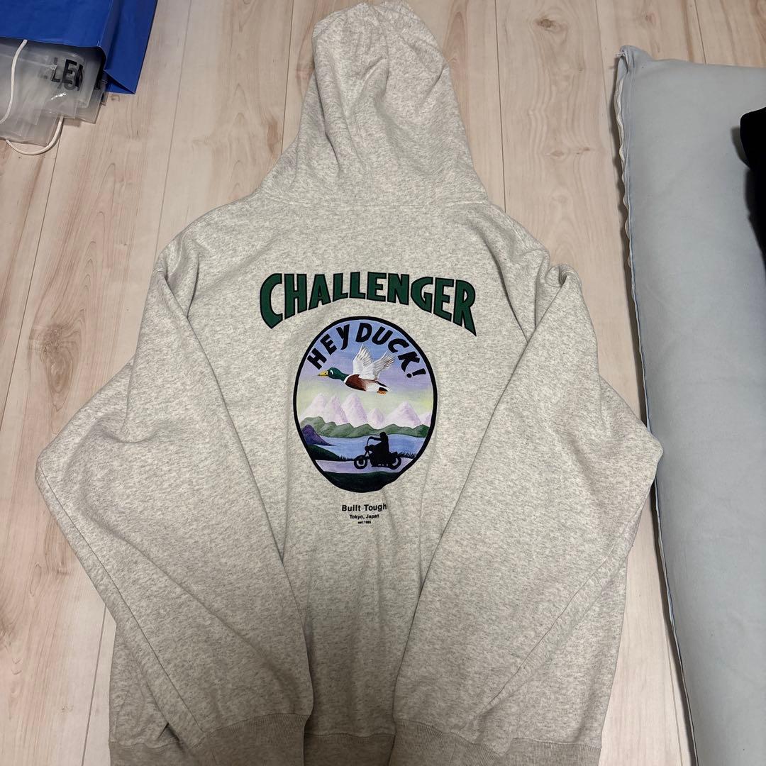 CHALLENGER HEY DUCK ZIP HOODIE グレー