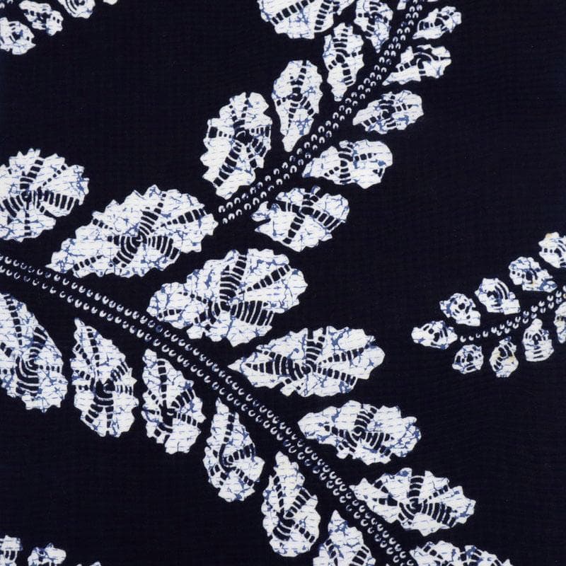 《かさ★手縫い仕立て+ロウケツ染め■浴衣リップル生地木綿紺反25-113》