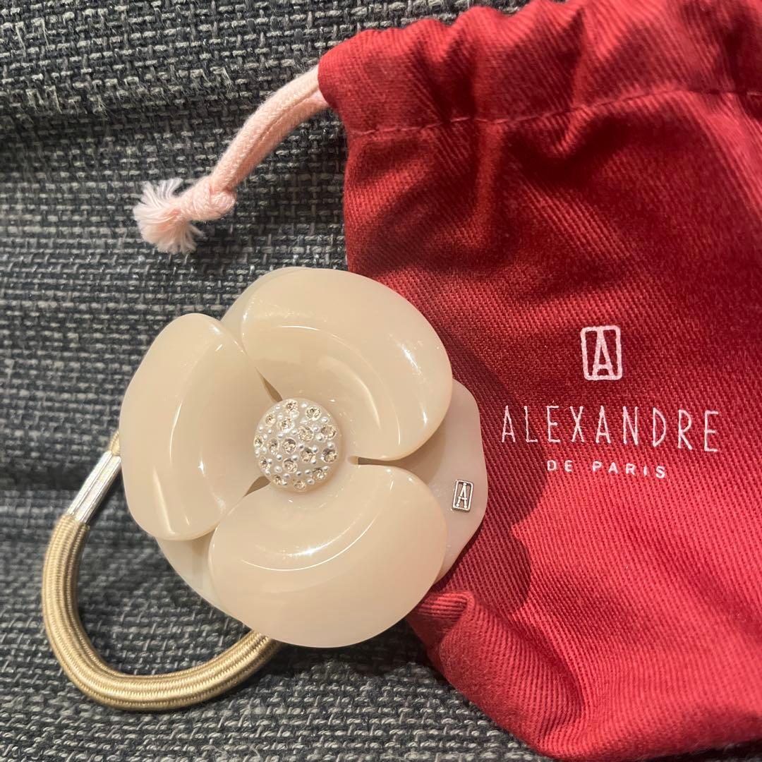 ALEXANDRE DE PARIS ヘアゴム　カメリア　ポニー　ベージュ