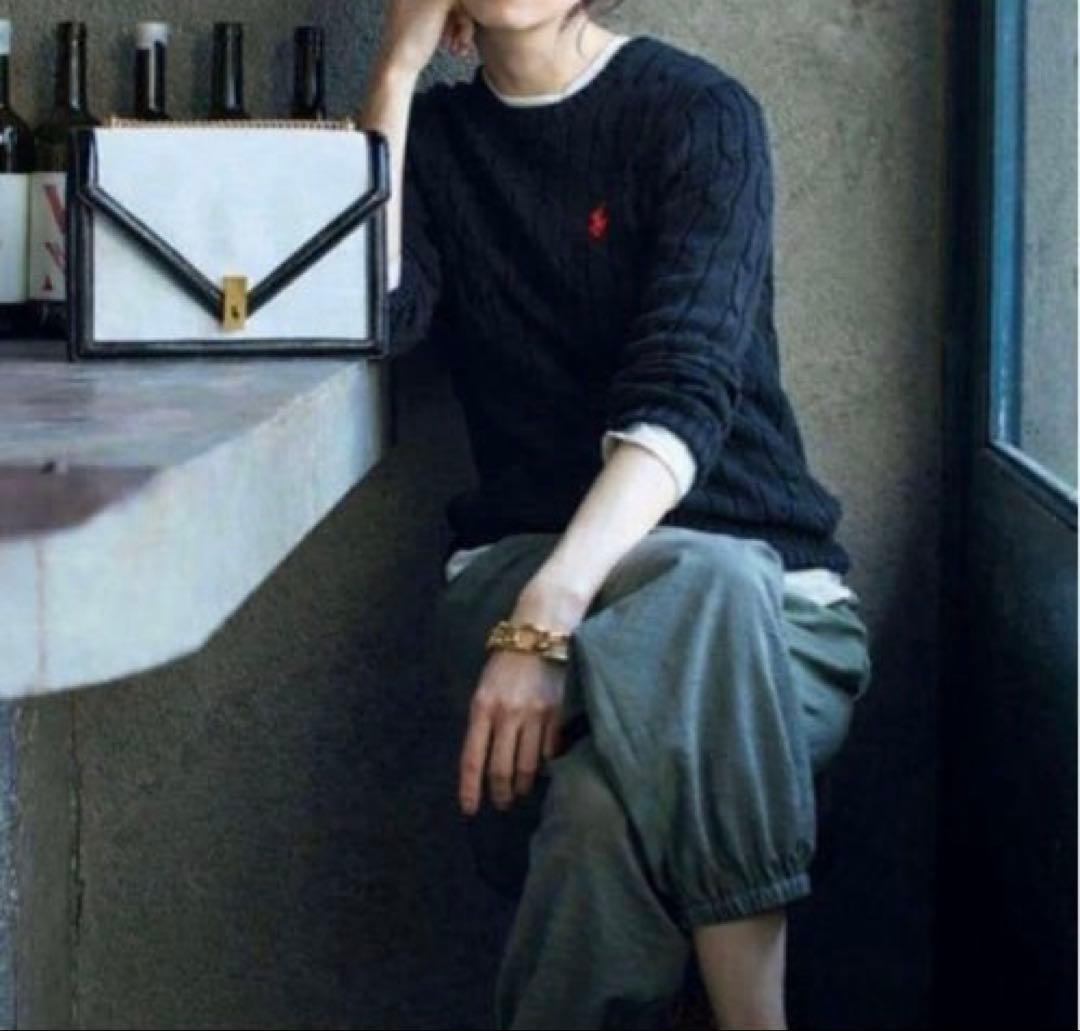 極美品✳︎ポロラルフローレン定番大人気ネイビーケーブルセーターニット正規品