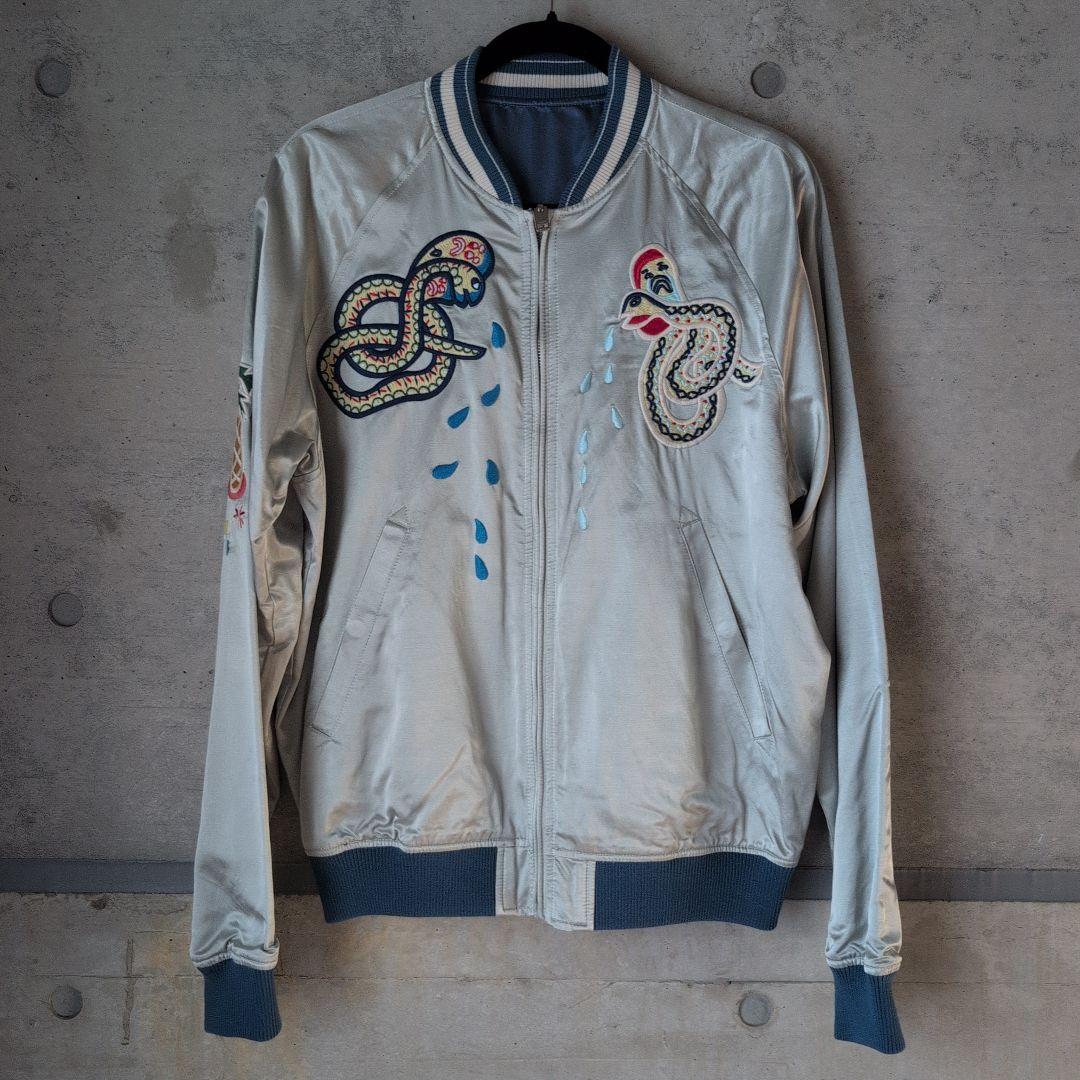 未使用 DIESEL スカジャン 蛇刺繍 シルバー