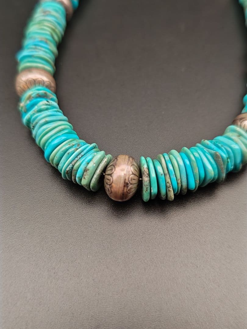 インディアンジュエリー◎ターコイズネックレス◎ナバホパール◎sterling