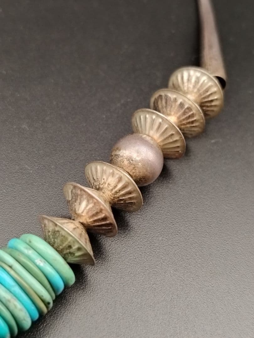 インディアンジュエリー◎ターコイズネックレス◎ナバホパール◎sterling