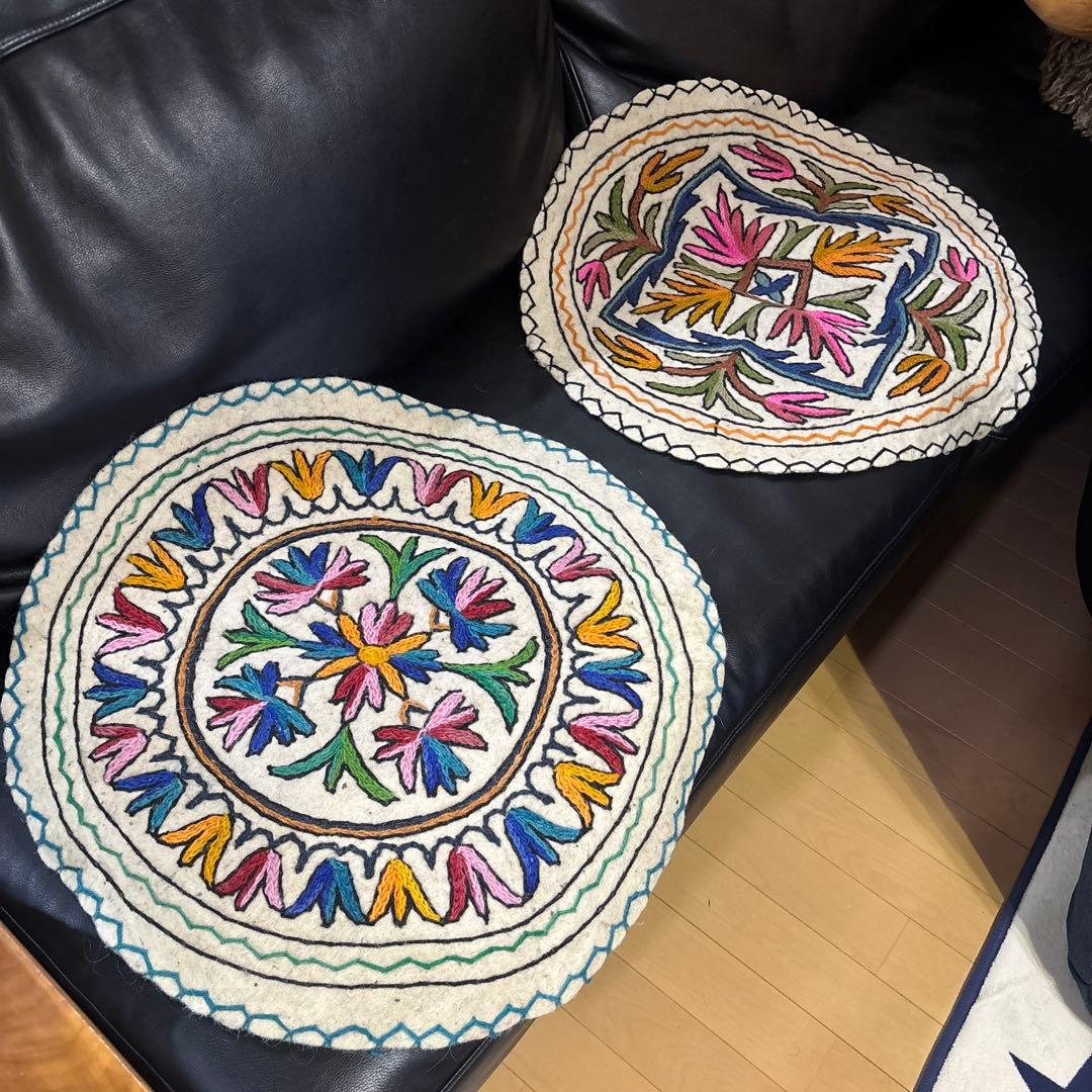 Bフライデーセール　 ナムダ円形ラグ　57センチ　サマー