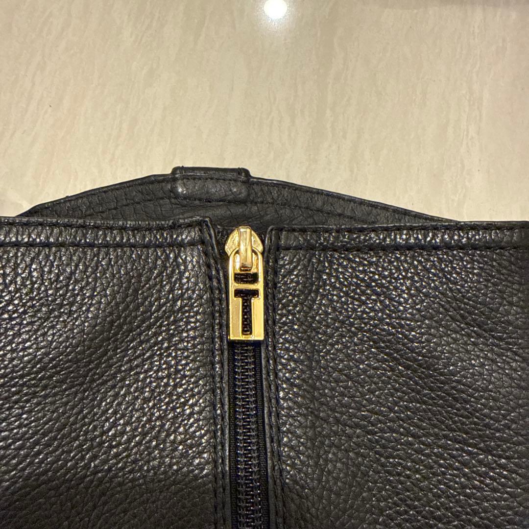 トリーバーチ　ブラックレザー ジッパーロングブーツ