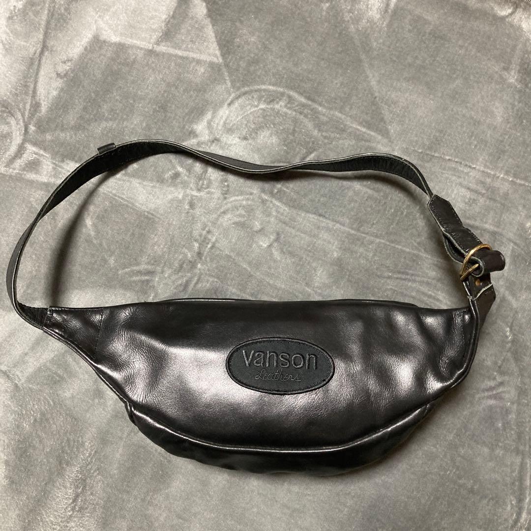 VANSON レザー ファニーパック ブラック 本革 ウエストバッグ