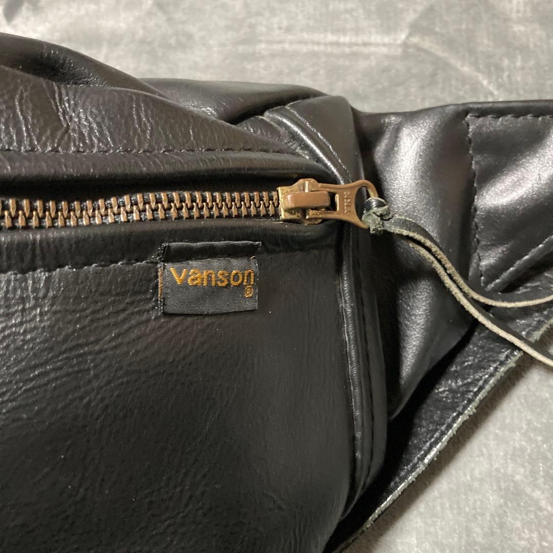 VANSON レザー ファニーパック ブラック 本革 ウエストバッグ