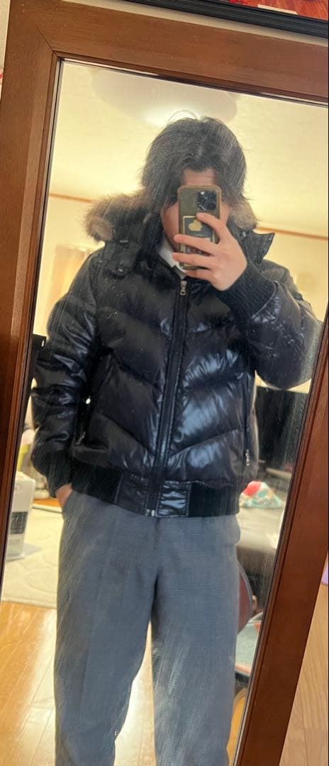 Old UNIQLO プレミアム ダウンジャケット y2k 光沢　短丈