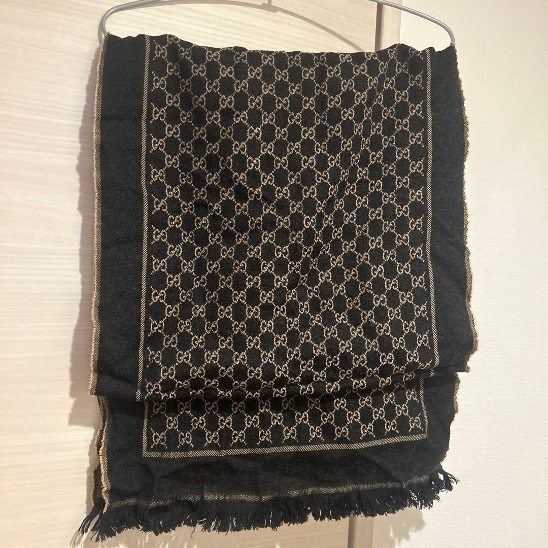 GUCCI GGパターン マフラー フリンジ付き