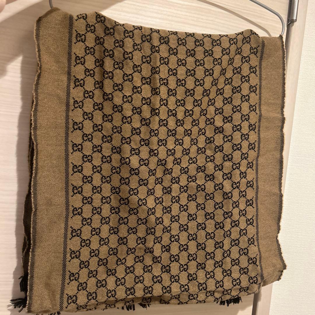 GUCCI GGパターン マフラー フリンジ付き