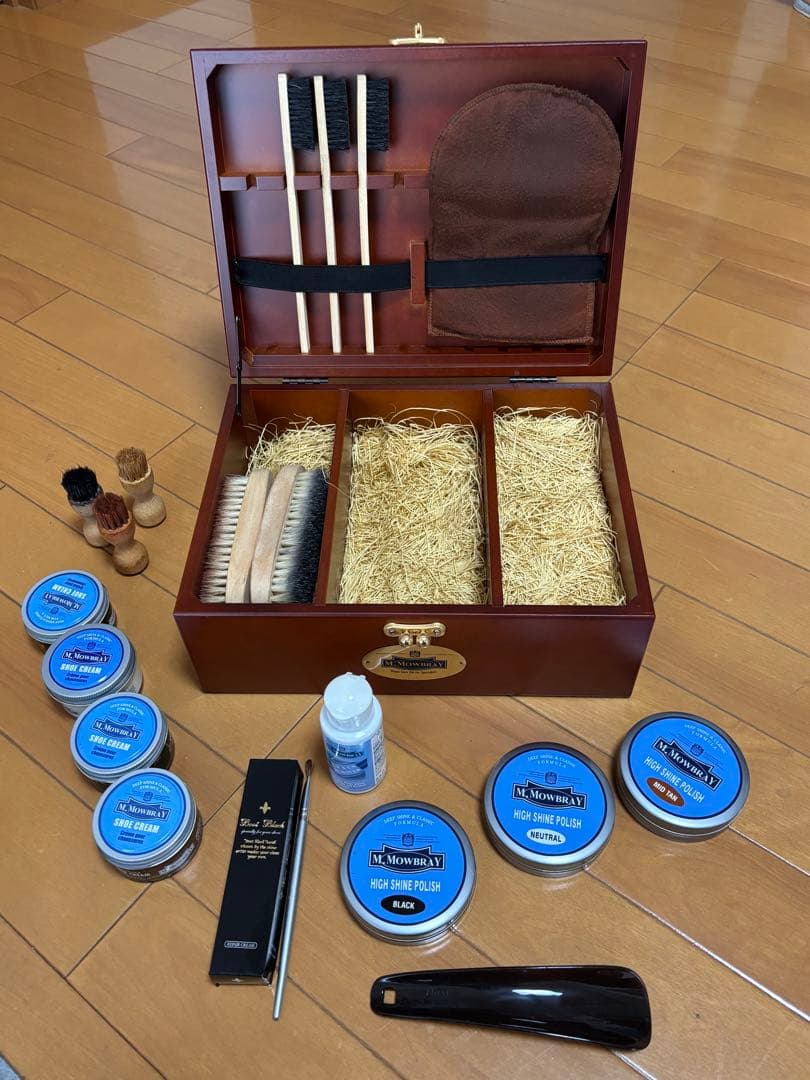 【値下げ！】M.MOWBRAY シューケアボックスセット（木箱）